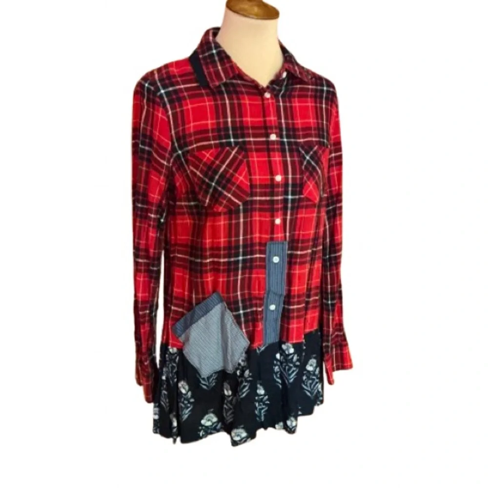 Merona Shabby Chic feminine ruffled flannel shirt - Picture 1 of 11